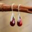 Red Jasper Pendant Earrings - by Fit Calm - earrings, red jasper, MAY NEW PRODUCTS