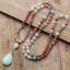 Ethnic Mala Necklace in Turquoise, Amazonite, Rose Quartz & Rhodonite - by Fit Calm - amazonite, love, soothing, Mala, new items from january 2021, rose quartz, rhodochrosite, turquoise