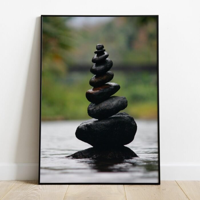 Tableau de décoration Zen - Galets Empilés -  by Fit Calm -