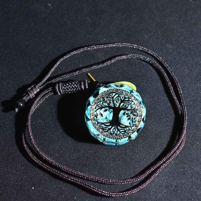 Pendentif Orgonite "Anahata" en Turquoise -  by Fit Calm - arbre de vie, Best Seller, Orgonite, Pendentif, pendentif orgonite, Promotions, Turquoise