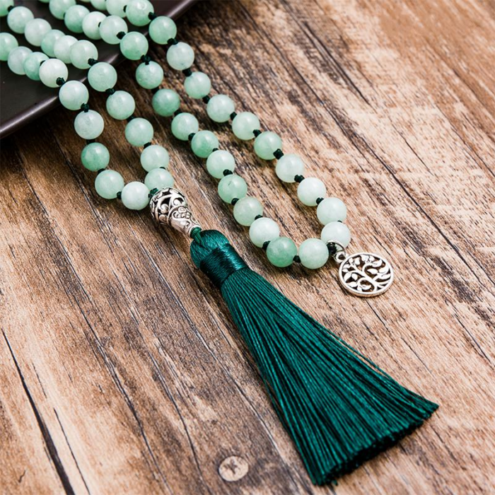 Collier Mala Premium "Paix Intérieure" en Jade de Birmanie -  by Fit Calm - Collier Mala, Jade, Mala, mala premium, malas, NOUVEAUTES MARS