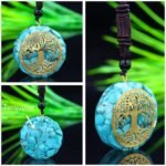 Pendentif Orgonite "Anahata" en Turquoise -  by Fit Calm - arbre de vie, Best Seller, Orgonite, Pendentif, pendentif orgonite, Promotions, Turquoise