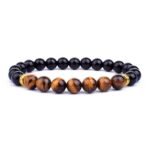 Duo de Bracelets "Protection" en Oeil de Tigre, Hématite & Onyx -  by Fit Calm - Bracelet, ensemble, homme, Hématite, multi-pierres, nouveautés de septembre 2020, Oeil de tigre, Onyx, protection, taille