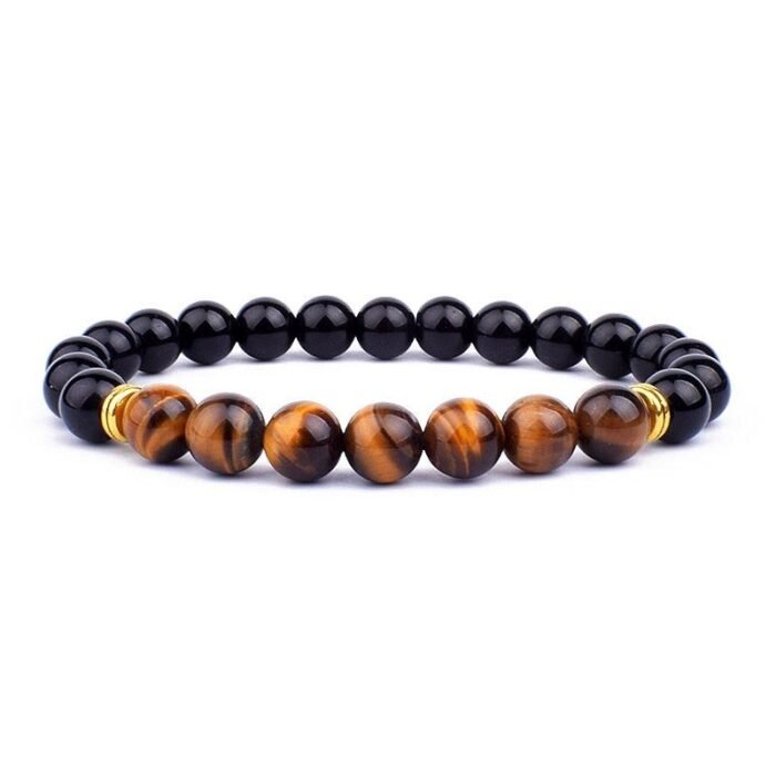 Duo de Bracelets "Protection" en Oeil de Tigre, Hématite & Onyx -  by Fit Calm - Bracelet, ensemble, homme, Hématite, multi-pierres, nouveautés de septembre 2020, Oeil de tigre, Onyx, protection, taille