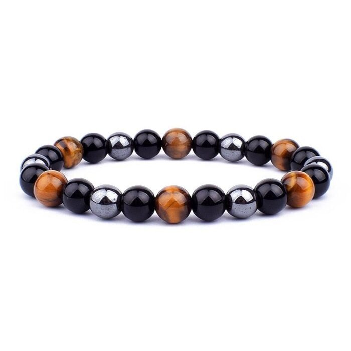 Duo de Bracelets "Protection" en Oeil de Tigre, Hématite & Onyx -  by Fit Calm - Bracelet, ensemble, homme, Hématite, multi-pierres, nouveautés de septembre 2020, Oeil de tigre, Onyx, protection, taille