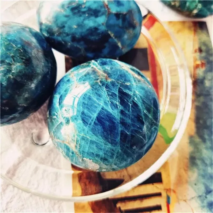 Galet en Apatite Bleue - Contrôle du Poids et Motivation pour Atteindre vos Objectifs de Remise en Forme -  by Fit Calm - Apatite, Décoration intérieure