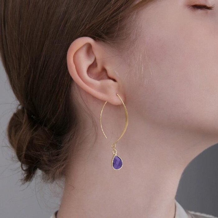 Boucles d'Oreilles Pendantes en Pierre Naturelle -  by Fit Calm - Amazonite, Améthyste, Best Seller, boucles d'oreilles, NOUVEAUTES DE NOVEMBRE, onyx noir