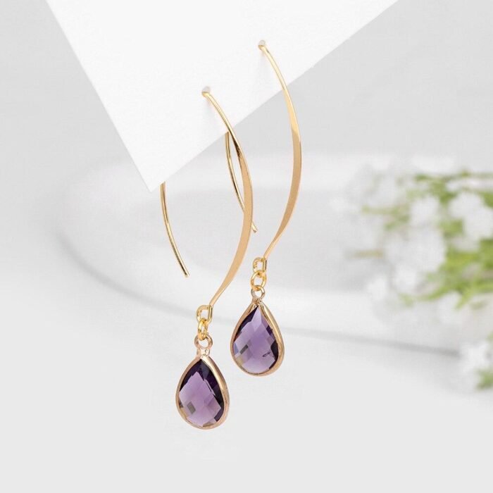 Boucles d'Oreilles Pendantes en Pierre Naturelle -  by Fit Calm - Amazonite, Améthyste, Best Seller, boucles d'oreilles, NOUVEAUTES DE NOVEMBRE, onyx noir