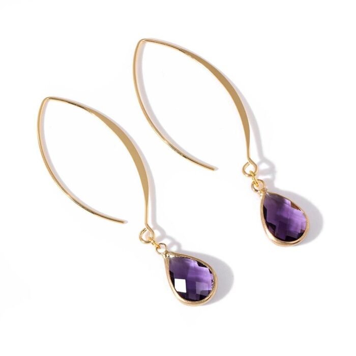 Boucles d'Oreilles Pendantes en Pierre Naturelle -  by Fit Calm - Amazonite, Améthyste, Best Seller, boucles d'oreilles, NOUVEAUTES DE NOVEMBRE, onyx noir