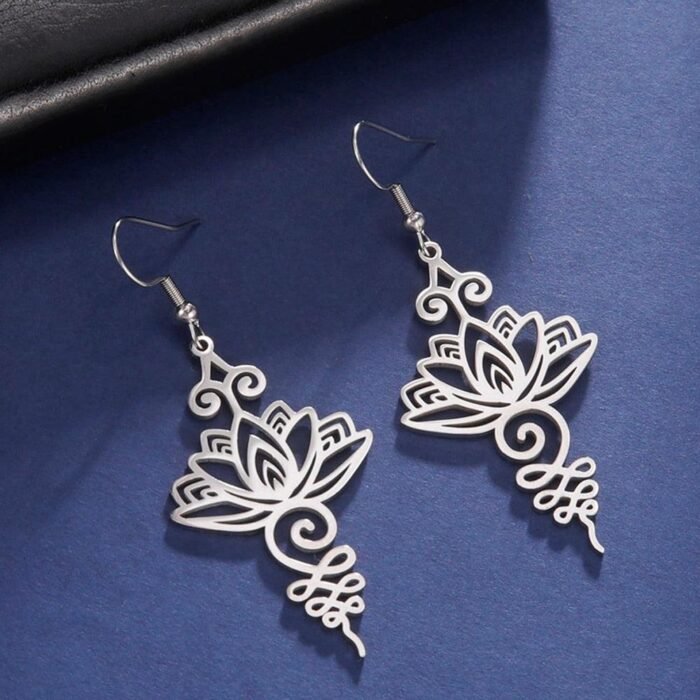 Boucles d'Oreilles Lotus Unalome - Élévation spirituelle et paix intérieure -  by Fit Calm - Best Seller, boucles d'oreilles, lotus unalome, NOUVEAUTES DE NOVEMBRE