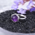 Adjustable Hexagonal Ring in Amethyst or Apatite - by Fit Calm - Amethyst, Apatite, Ring, NOVELTIES MARCH