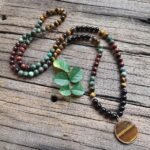 Mala "Protective Energies" Necklace in Tiger Eye, Bull Eye, African Turquoise & Onyx - by Fit Calm - Best Seller, HALLO, man, Mala, APRIL NOVELTIES, Bull Eye, Tiger Eye, Onyx, Specials, protection, African Turquoise