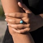 Bague Ajustable "Océan" en Larimar -  by Fit Calm - Bague, Kopy, Larimar