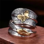Bague Ajustable "Plume d'Ange" en Argent -  by Fit Calm - ange, Bague, bagues, Kopy, Nouveautés de mai 2022