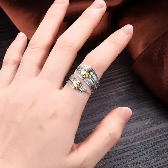 Bague Ajustable "Plume d'Ange" en Argent -  by Fit Calm - ange, Bague, bagues, Kopy, Nouveautés de mai 2022
