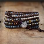 Bracelet Wrap "Ancrage & Sécurité" en Onyx Noir -  by Fit Calm - Best Seller, Bracelet, confiance en soi, multi-pierres, multi-tours, nouveautés de juin 2020, Onyx, tressé