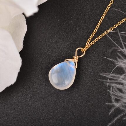 Pendentif Goutte en Labradorite Blanche -  by Fit Calm - Kopy, labradorite blanche, NOUVEAUTES DE JUIN, Pendentif