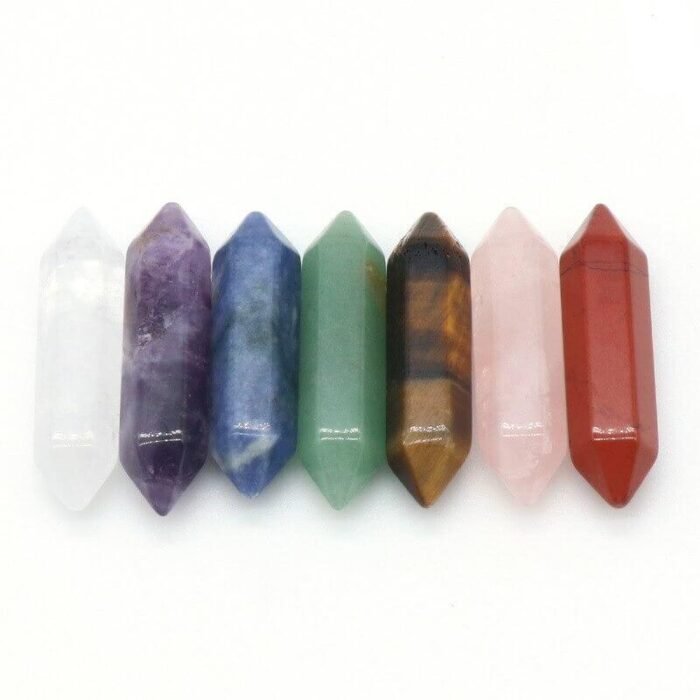 Coffret Reiki - Lot de 7 Pierres Naturelles & 7 Doubles Pointes -  by Fit Calm - best, Best Seller, chakras, Décoration intérieure