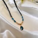 Collier Ras de Cou "Goutte" en Apatite -  by Fit Calm - Apatite, collier, Hématite, Kopy, nouveautés de septembre 2022, onyx noir, Pendentif, ras-du-cou