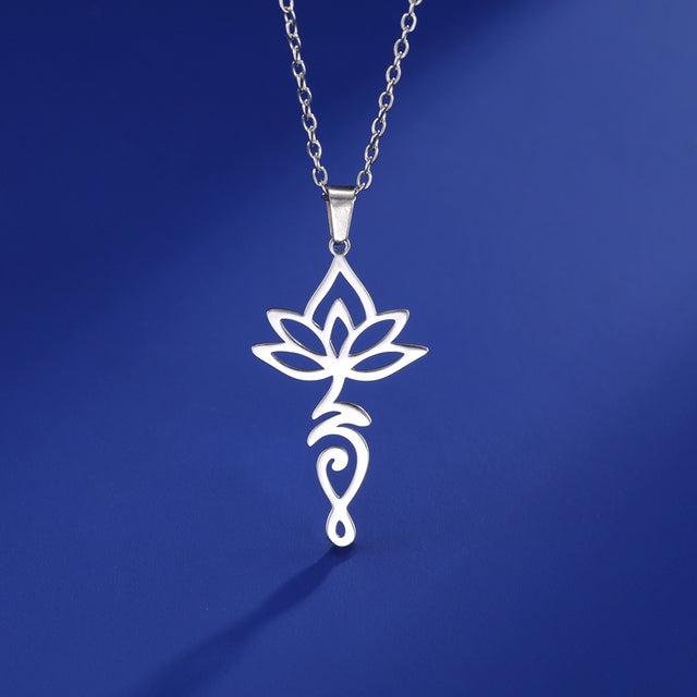 Pendentif Unalome Lotus Sacré -  by Fit Calm - fleur de lotus, Kopy, lotus, pendentif, pendentifs, unalome