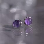 Boucles d'Oreilles Clous en Améthyste & Argent -  by Fit Calm - Améthyste, boucles d'oreilles, NOUVEAUTES MAI