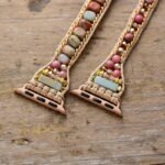 Apple Watch Wrap in Rhodonite & Ocean Jasper - Style and well-being on your wrist - by Fit Calm - apple watch, bracelet, bracelets, jasper, new products december 2021, Specials, rhodonite