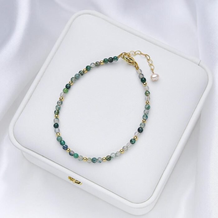 Bracelet Raffiné en Pierres Naturelles Fines -  by Fit Calm - Agate Mousse, Bracelet, Bracelets, fin, NOUVEAUTES DE NOVEMBRE, Péridot, spinelle, tourmaline multi-colore, tourmaline multicolore, unique