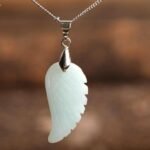 Natural stone "Angel Wing" pendant - 0 by Fit Calm - amazonite, clear crystal, rock crystal, white jade, landscape jasper, lapis lazuli, october 2021 novelties, tiger's eye, onyx, Pendant, Promotions, pyrite, rose quartz