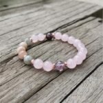 Collier Mala "Lune Rose" en Super 7, Pierre de Soleil, Quartz Rose & Labradorite -  by Fit Calm - Labradorite, Mala, Pierre de soleil, Quartz rose, super 7, super seven