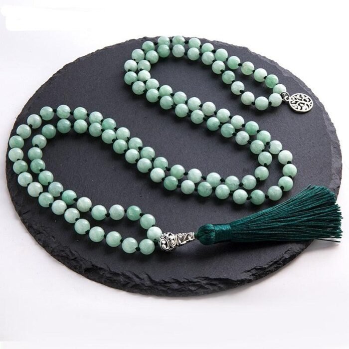 Collier Mala Premium "Paix Intérieure" en Jade de Birmanie -  by Fit Calm - Collier Mala, Jade, Mala, mala premium, malas, NOUVEAUTES MARS