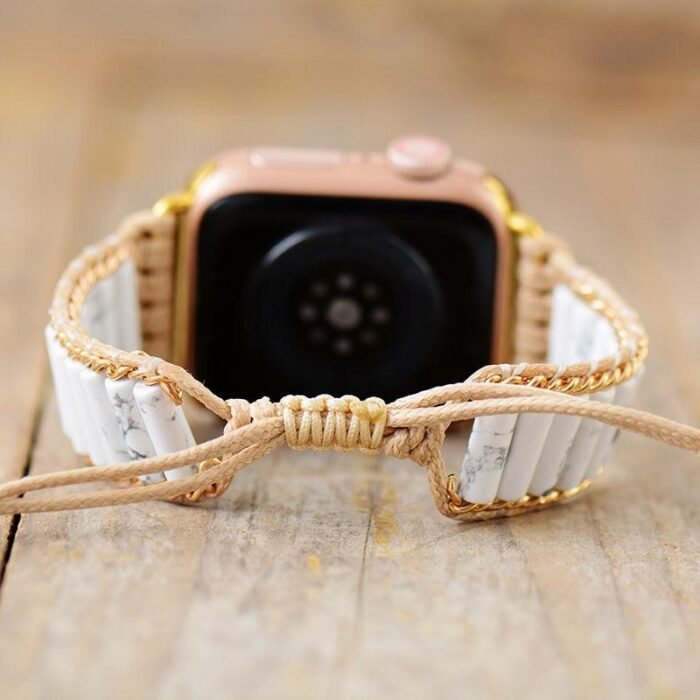 Bracelet Apple Watch "Sérénité" en Howlite -  by Fit Calm - apple watch, Bracelet, bracelet wrap, Bracelets, Howlite, NOUVEAUTES DE FEVRIER