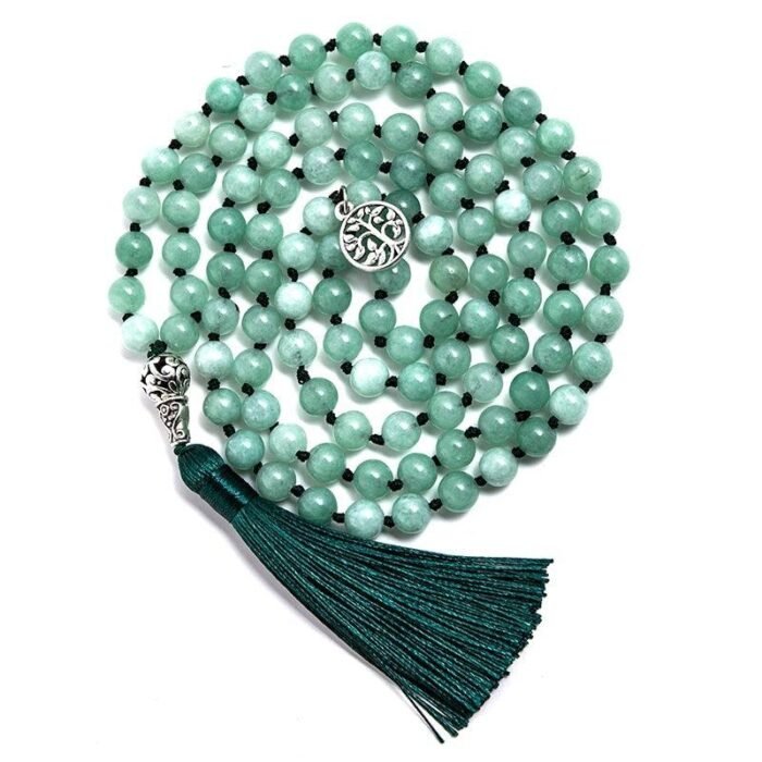 Collier Mala Premium "Paix Intérieure" en Jade de Birmanie -  by Fit Calm - Collier Mala, Jade, Mala, mala premium, malas, NOUVEAUTES MARS