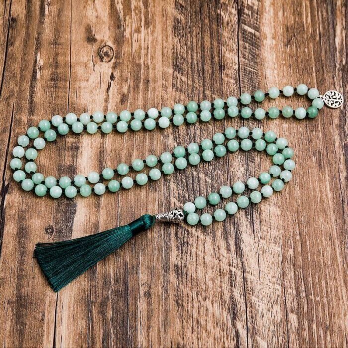Collier Mala Premium "Paix Intérieure" en Jade de Birmanie -  by Fit Calm - Collier Mala, Jade, Mala, mala premium, malas, NOUVEAUTES MARS