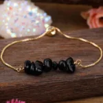 Natural Irregular Stones Thin Bracelet - by Fit Calm - black agate, aquamarine, amazonite, apatite, green aventurine, bracelet, Bracelets, thin, kunzite, new march 2022, sunstone, peridot, clear quartz, strawberry quartz, rose quartz, turquoise, unique