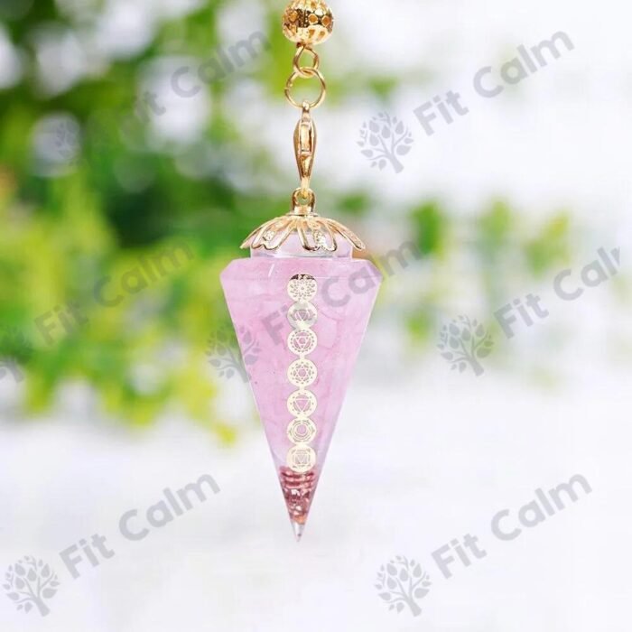 Pendule Divinatoire "Harmonisation des Chakras" -  by Fit Calm - agate rouge, améthyste, aventurine verte, chakra, chakras, citrine, Décoration intérieure, grenat, jaspe rouge, lapis lazuli, nouveautés de juillet 2021, obsidienne, quartz rose, turquoise