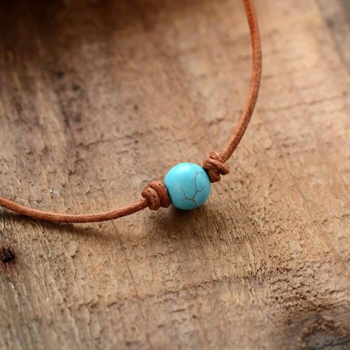 Collier Ras de Cou "Confiance" en Turquoise -  by Fit Calm - Kopy, nouveautés de janvier 2022, pendentif, ras-du-cou, turquoise
