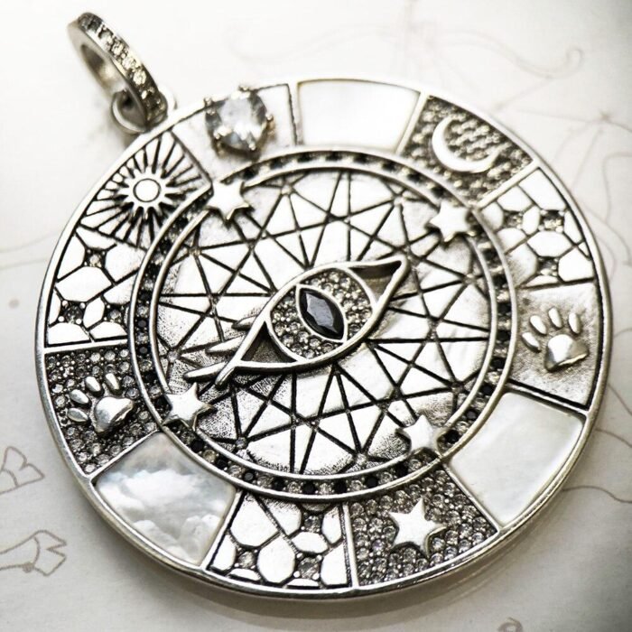 Silver "Mystic Symbols" Amulet Pendant - by Fit Calm - Kopy, evil eye, FEBRUARY NOVELTIES, Pendant, pendants