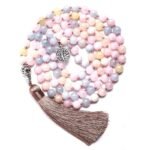 Collier Mala "Bonheur de L'Âme" en Morganite -  by Fit Calm - Mala, morganite