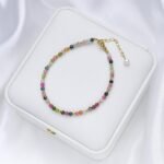 Bracelet Raffiné en Pierres Naturelles Fines -  by Fit Calm - Agate Mousse, Bracelet, Bracelets, fin, NOUVEAUTES DE NOVEMBRE, Péridot, spinelle, tourmaline multi-colore, tourmaline multicolore, unique