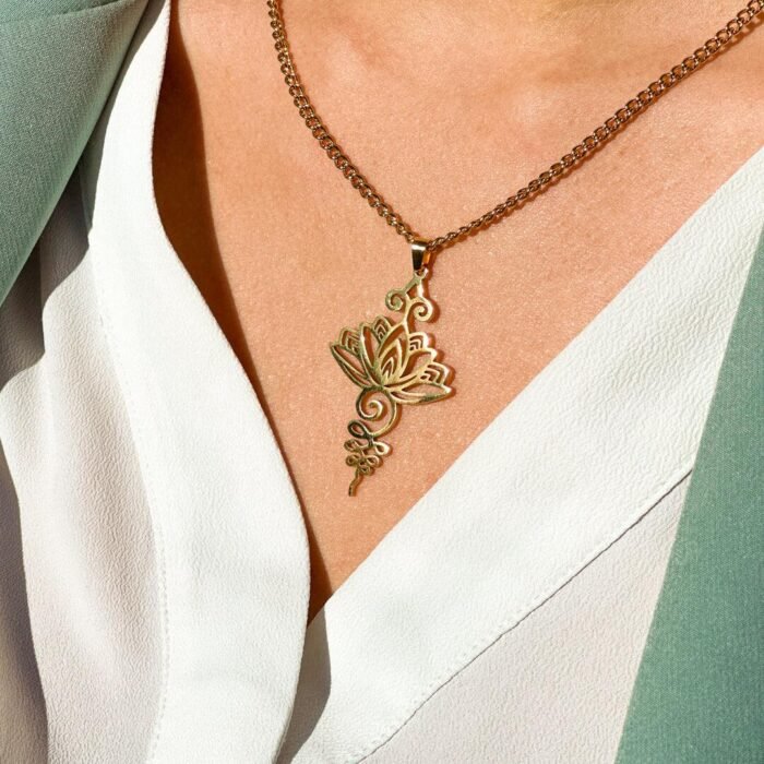 Pendant "Lotus Unalome" - 200000162 by Fit Calm - Best Seller, lotus, nouveautes de septembre 2021, Pendant