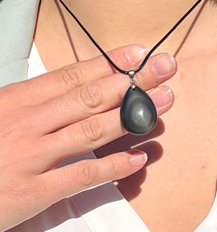 Pendentif en Obsidienne Oeil Céleste -  by Fit Calm - best, Kopy, NOUVEAUTES MARS, obsidienne oeil céleste, Pendentif