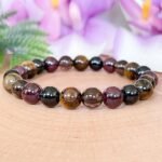 Tiger Eye, Garnet, Tourmaline & Smoky Quartz "Success & Protection" Bracelet - by Fit Calm - Best Seller, bracelet, garnet, HALLO, man, multi-stones, new in may 2022, tiger eye, smoky quartz, cut, black tourmaline