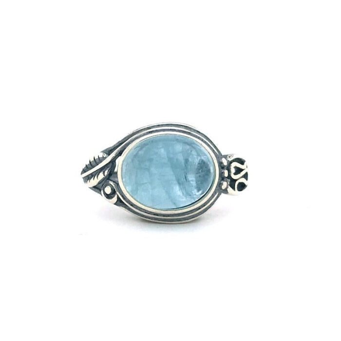 Bague Ajustable "Sensibilité" en Aigue-Marine & Argent -  by Fit Calm - aigue marine, Bague, bagues, Kopy, NOUVEAUTES DECEMBRE
