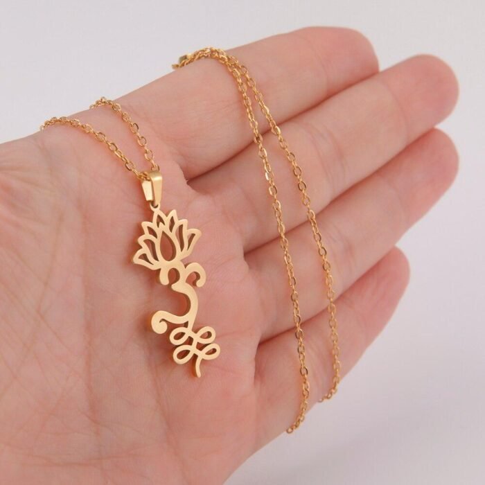 Pendentif "Unalome OM" -  by Fit Calm - Kopy, lotus, lotus unalome, NOUVEAUTES MAI, om, Pendentif