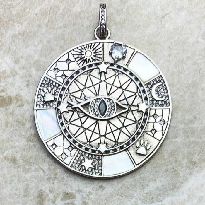 Silver "Mystic Symbols" Amulet Pendant - by Fit Calm - Kopy, evil eye, FEBRUARY NOVELTIES, Pendant, pendants