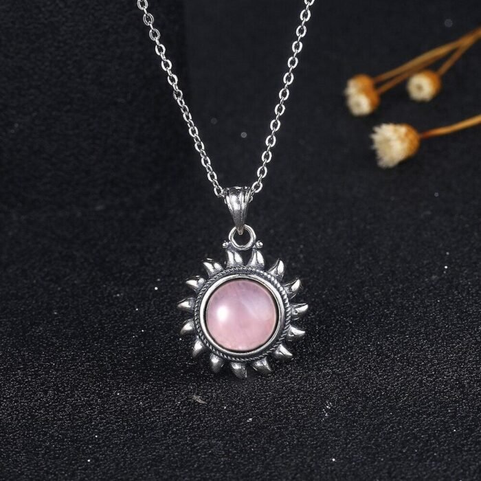 Rose Quartz "Soleil Rose" Pendant - by Fit Calm - Kopy, MAY NOVELTIES, Pendant, pendants, Rose Quartz