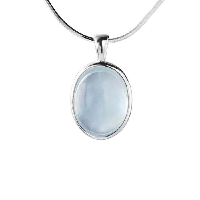 Pendentif Oval en Aigue-Marine -  by Fit Calm - aigue marine, Kopy, NOUVEAUTES MARS, Pendentif, pendentifs