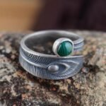 Bague Ajustable "Phoenix" en Malachite -  by Fit Calm - bague, bagues, Kopy, Malachite, NOUVEAUTES JANVIER