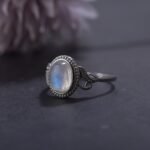 Bague Ajustable "Élégance" en Labradorite Blanche & Argent -  by Fit Calm - Bague, bagues, Kopy, labradorite blanche, NOUVEAUTES MARS, péristérite