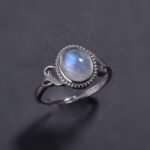 Bague Ajustable "Élégance" en Labradorite Blanche & Argent -  by Fit Calm - Bague, bagues, Kopy, labradorite blanche, NOUVEAUTES MARS, péristérite